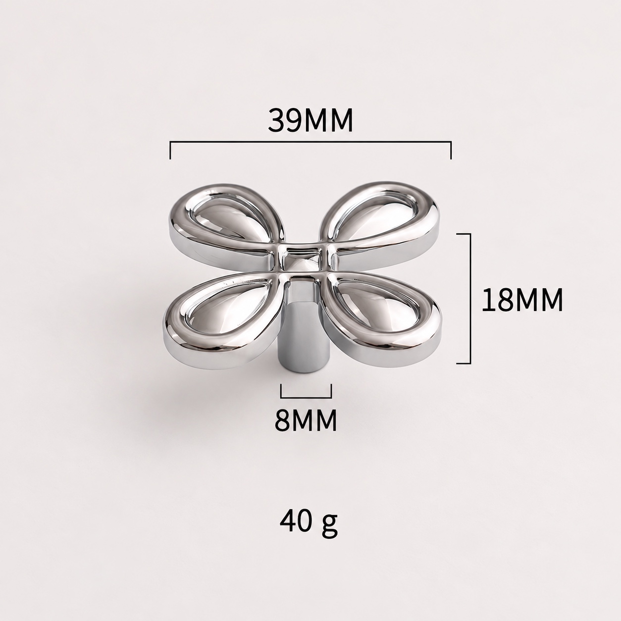 Modern Handles & Knobs T26002 in Solid brass for cabinets, wardrobes and furniture, product number T26002, T26002 - Silver