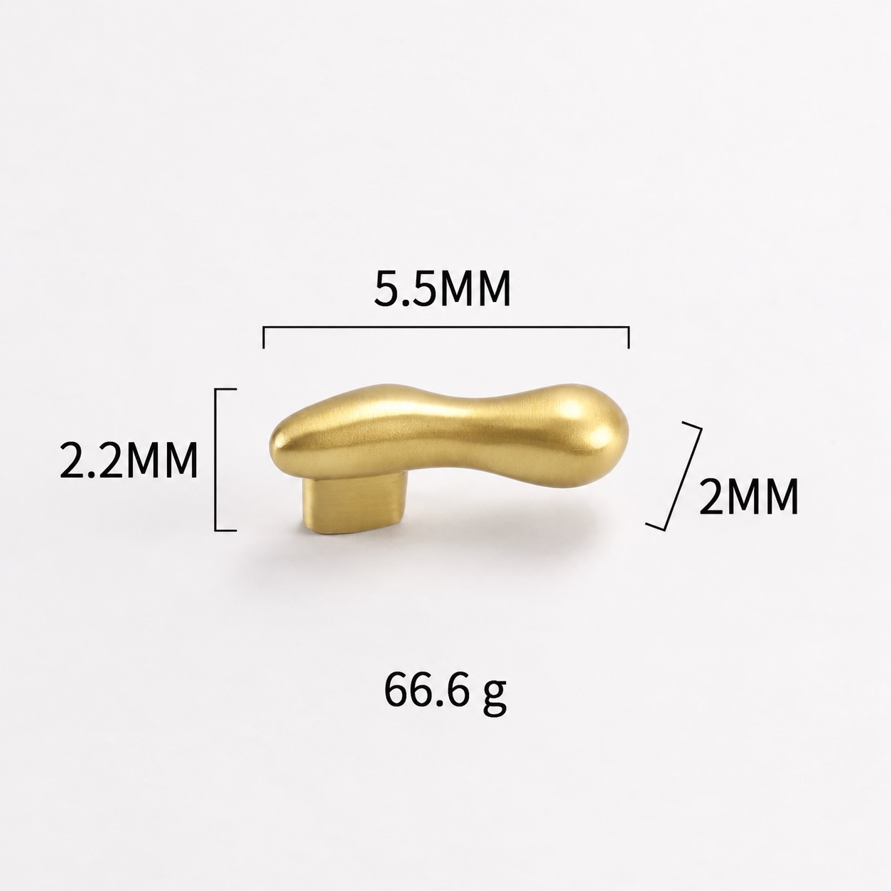 Modern Handles & Knobs T26003 in Solid brass for cabinets, wardrobes and furniture, product number T26003, T26003 - Natural brass