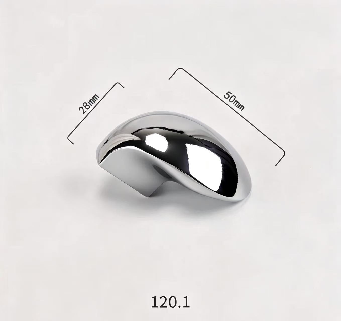 Modern Handles & Knobs T26005 in Solid brass for cabinets, wardrobes and furniture, product number T26005, T26005 - Chrome silver