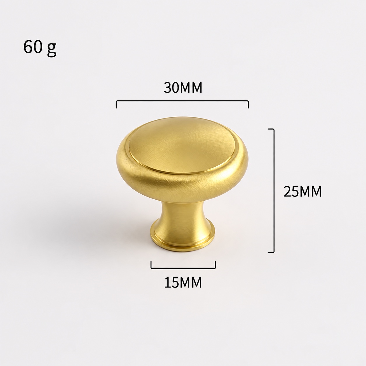 Modern Handles & Knobs T26011 in Solid brass for cabinets, wardrobes and furniture, product number T26011, T26011 - Matte - 30mm