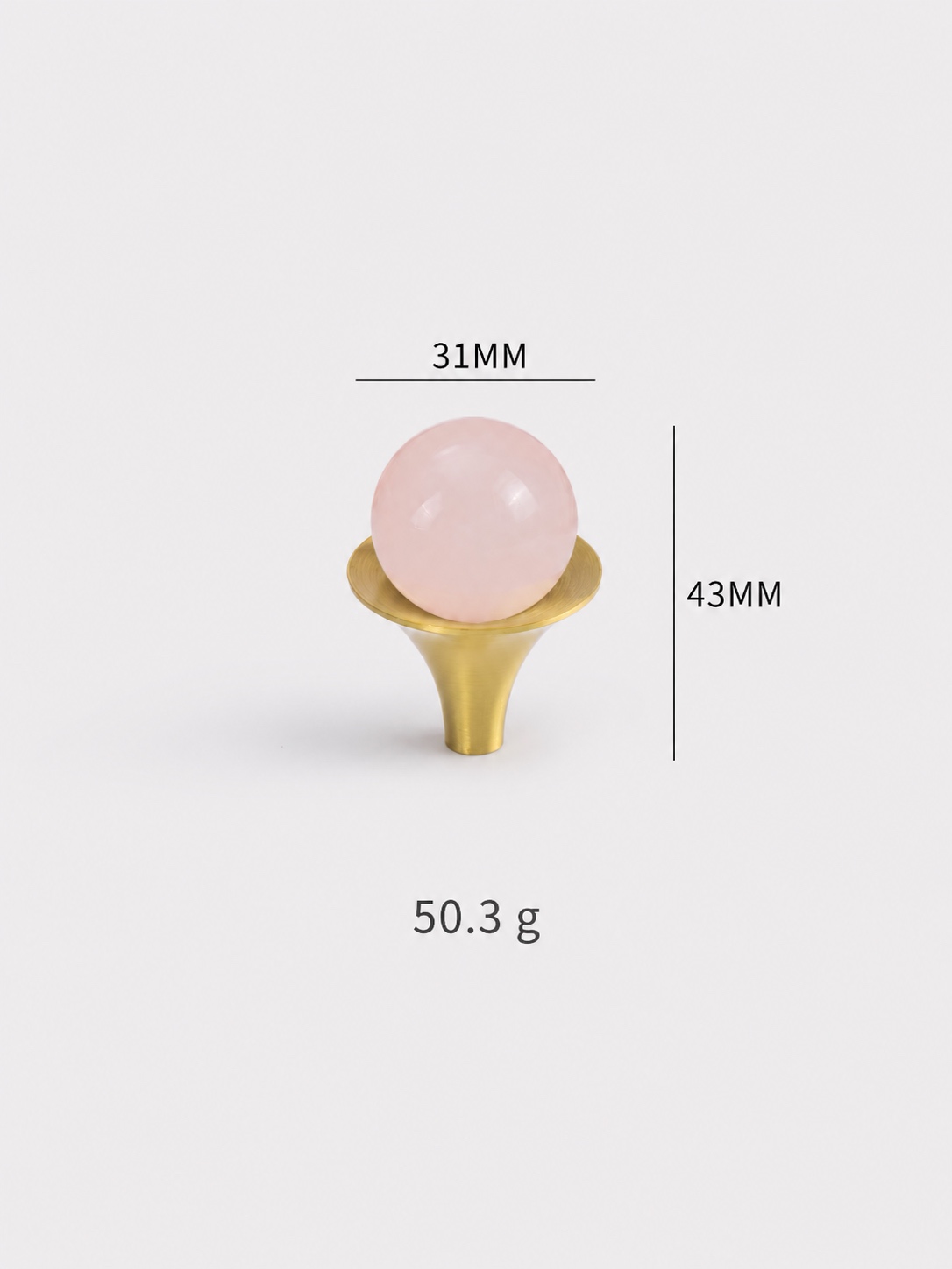 Modern Handles & Knobs T26015 in Solid brass for cabinets, wardrobes and furniture, product number T26015, T26015 - Pink crystal
