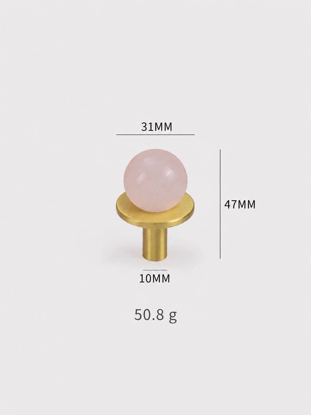 Modern Handles & Knobs T26016 in Solid brass for cabinets, wardrobes and furniture, product number T26016, T26016 - Pink crystal