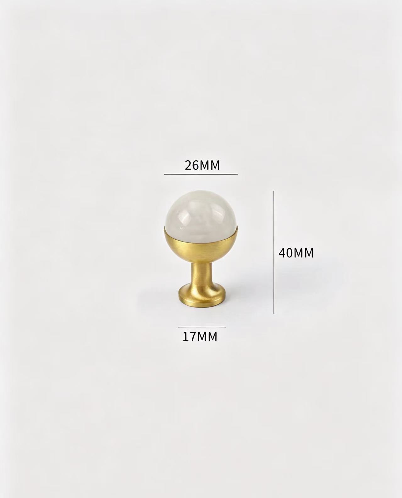 Modern Handles & Knobs T26017 in Solid brass for cabinets, wardrobes and furniture, product number T26017, T26017 - White crystal