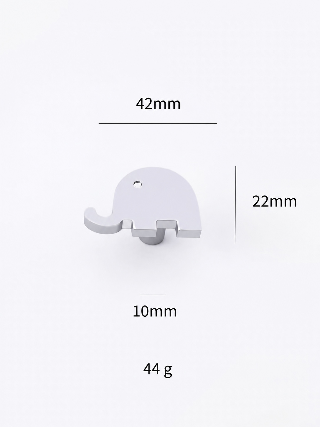 Modern Handles & Knobs T26030 in Solid brass for cabinets, wardrobes and furniture, product number T26030, T26030 - Elephant - Silver