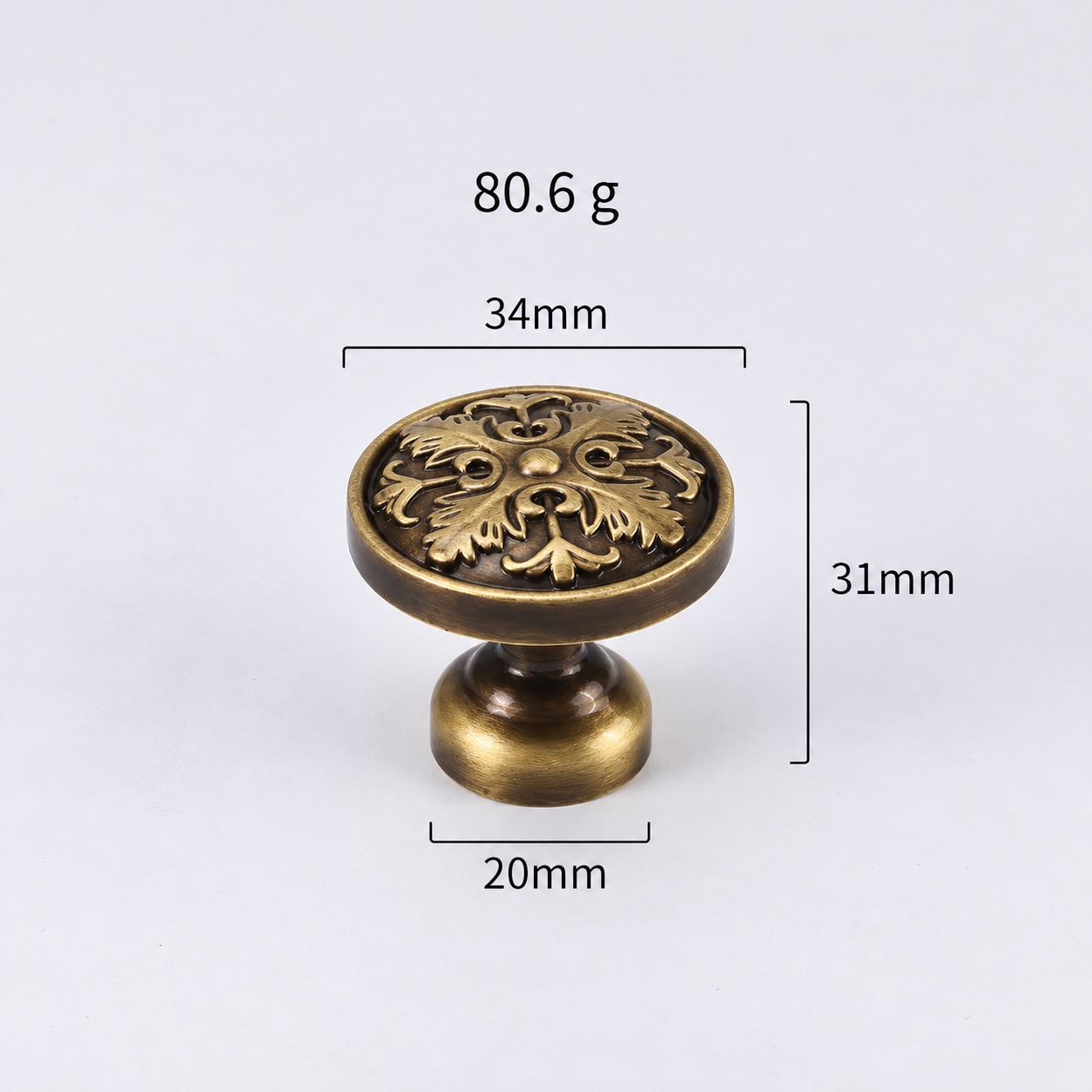Modern Handles & Knobs T26039 in Solid brass for cabinets, wardrobes and furniture, product number T26039, T26039 - Antique bronze - Large