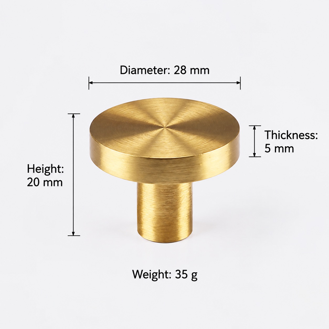 Modern Handles & Knobs T2620 Spiral Pattern in Solid brass for cabinets, wardrobes and furniture, product number T2620, T2620 - Spiral pattern - 28mm