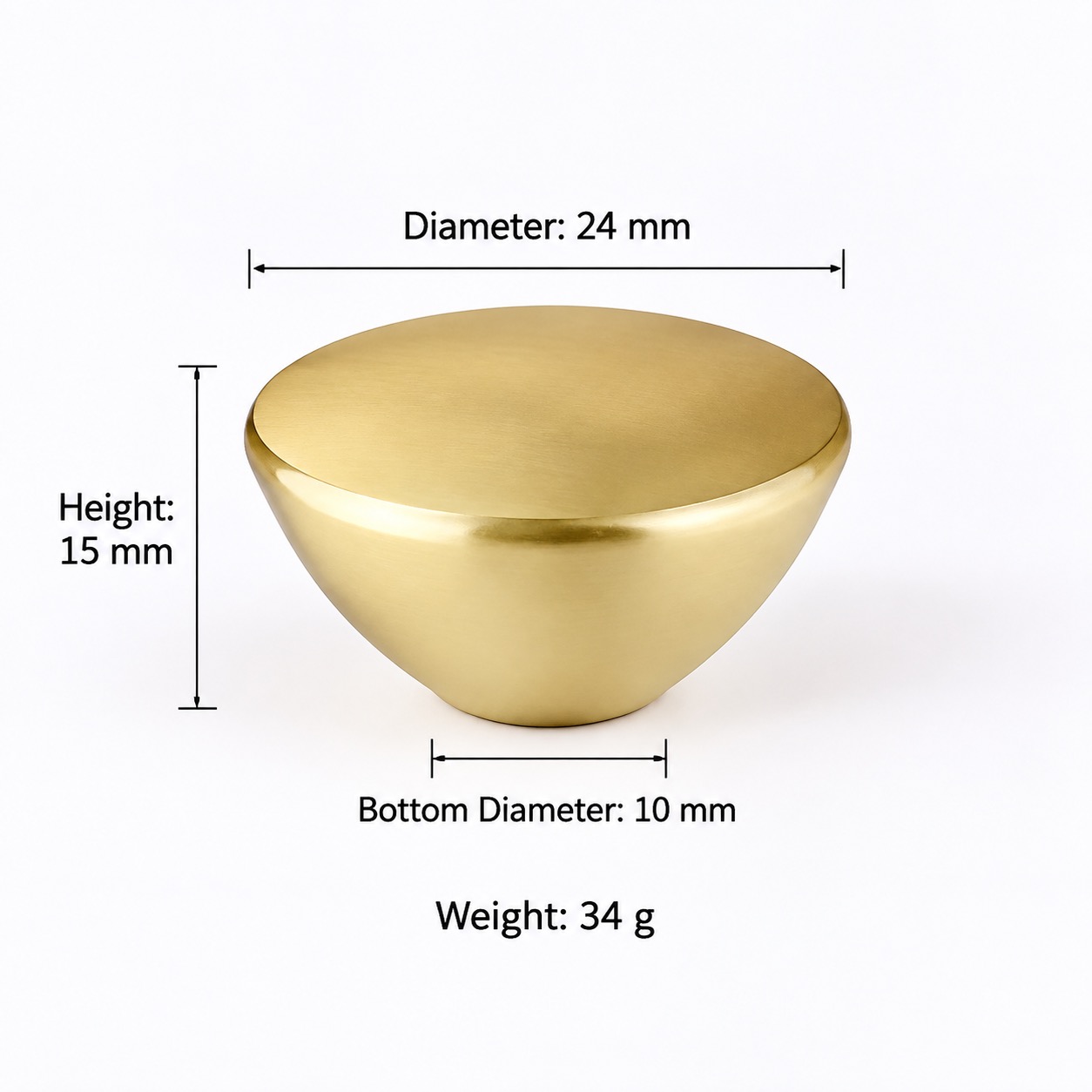 Modern Handles & Knobs T2624 in Solid brass for cabinets, wardrobes and furniture, product number T2624, T2624 - Matte - 24mm