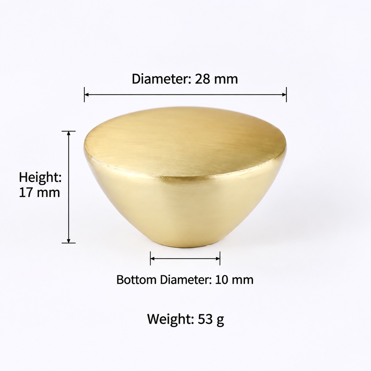 Modern Handles & Knobs T2624 in Solid brass for cabinets, wardrobes and furniture, product number T2624, T2624 - Matte - 28mm