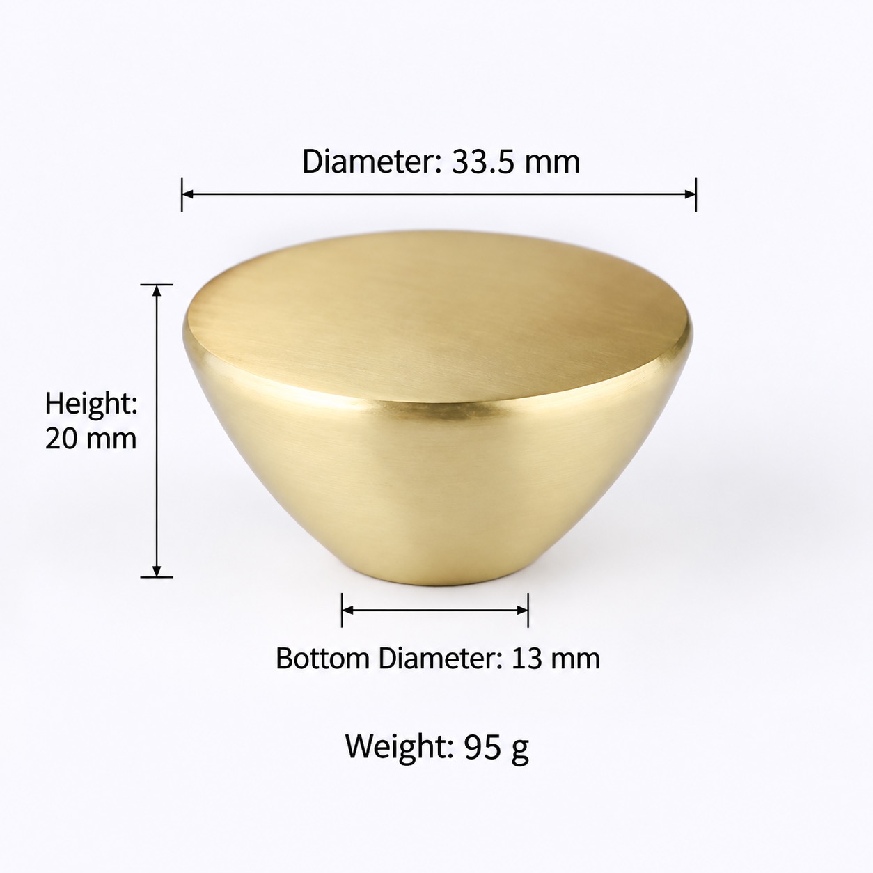 Modern Handles & Knobs T2624 in Solid brass for cabinets, wardrobes and furniture, product number T2624, T2624 - Matte - 33.5mm