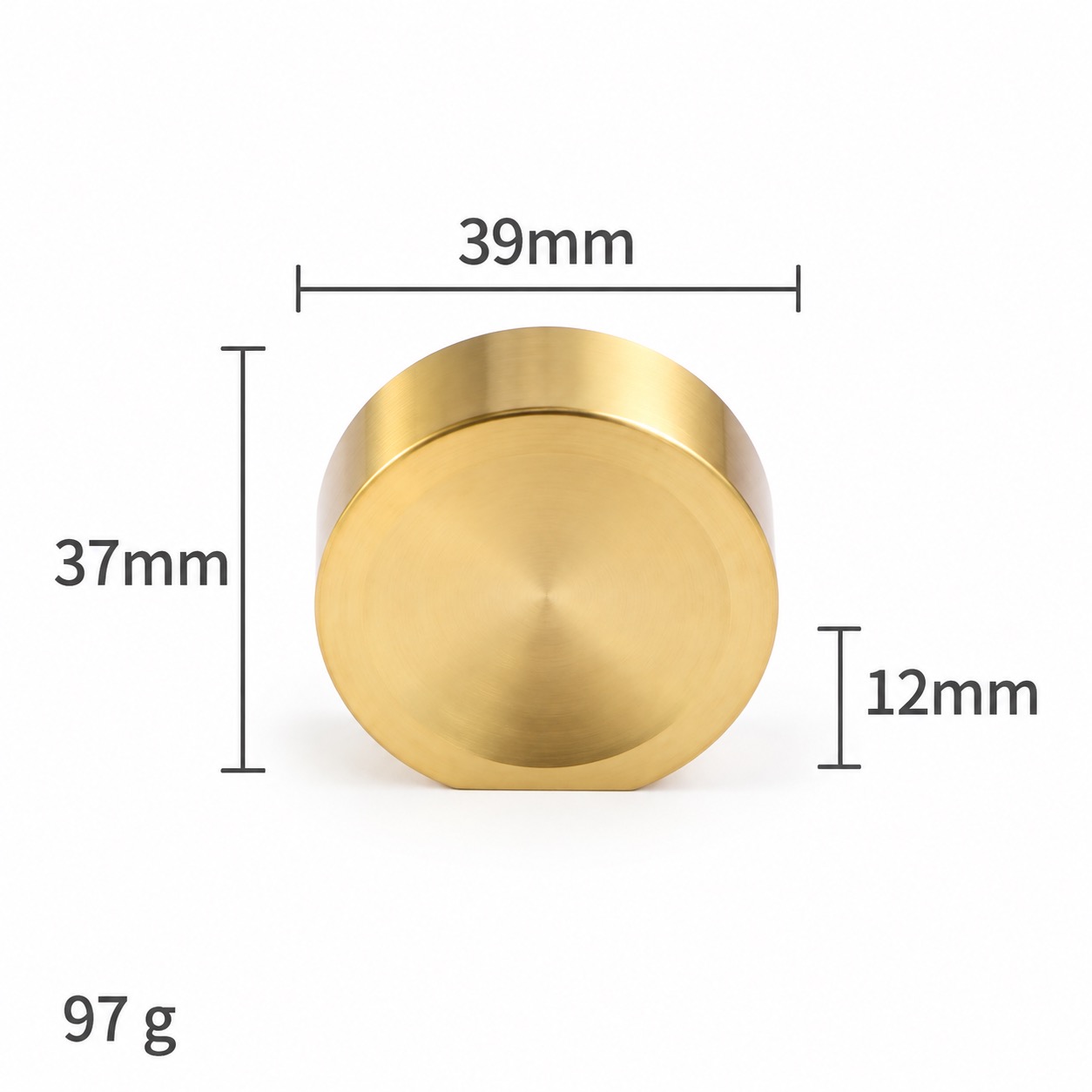Modern Handles & Knobs T2630 in Solid brass for cabinets, wardrobes and furniture, product number T2630, T2630 - Matte - 39mm
