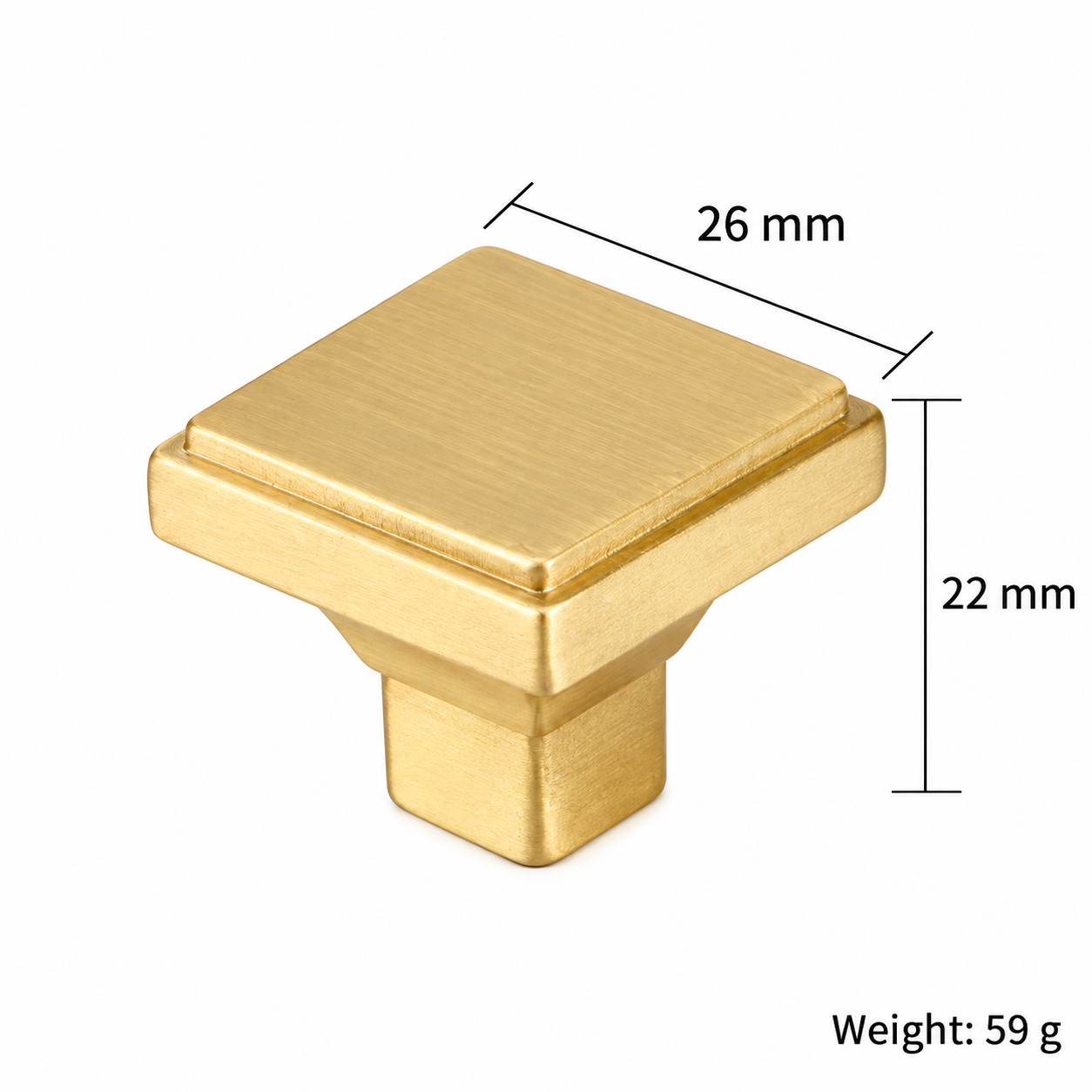 Modern Handles & Knobs T2632 in Solid brass for cabinets, wardrobes and furniture, product number T2632, T2632 - Matte - 26mm