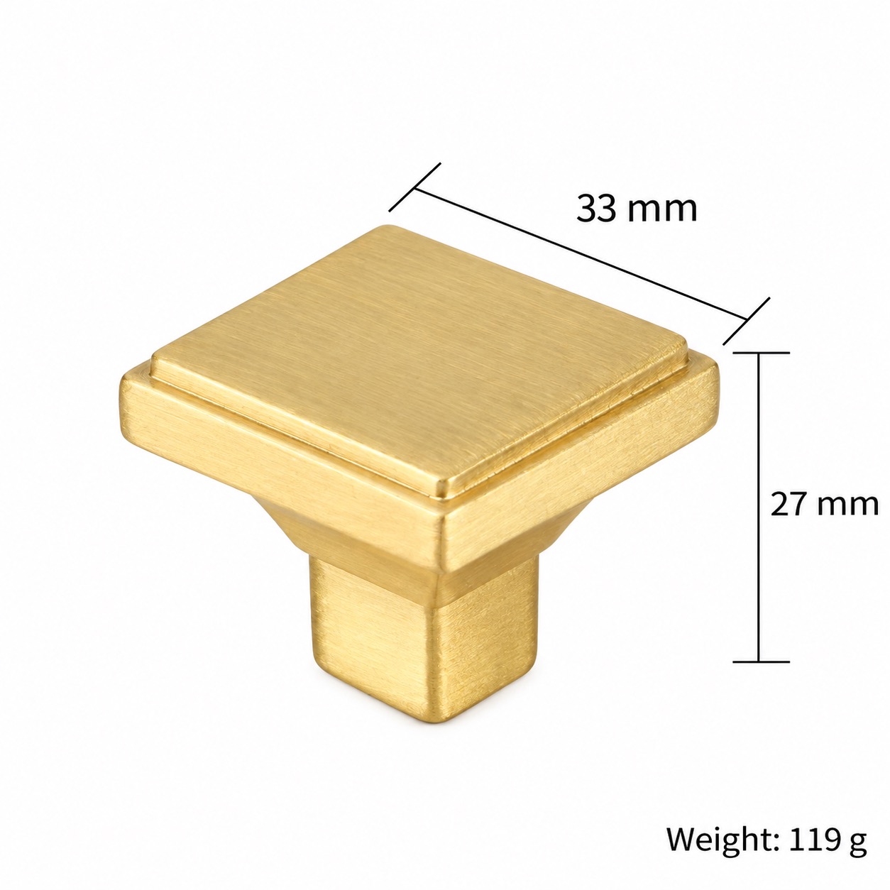 Modern Handles & Knobs T2632 in Solid brass for cabinets, wardrobes and furniture, product number T2632, T2632 - Matte - 33mm