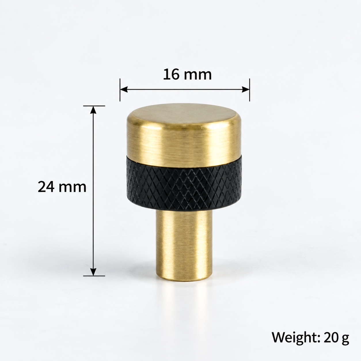 Modern Handles & Knobs T2633 in Solid brass for cabinets, wardrobes and furniture, product number T2633, T2633 - Black - 16mm