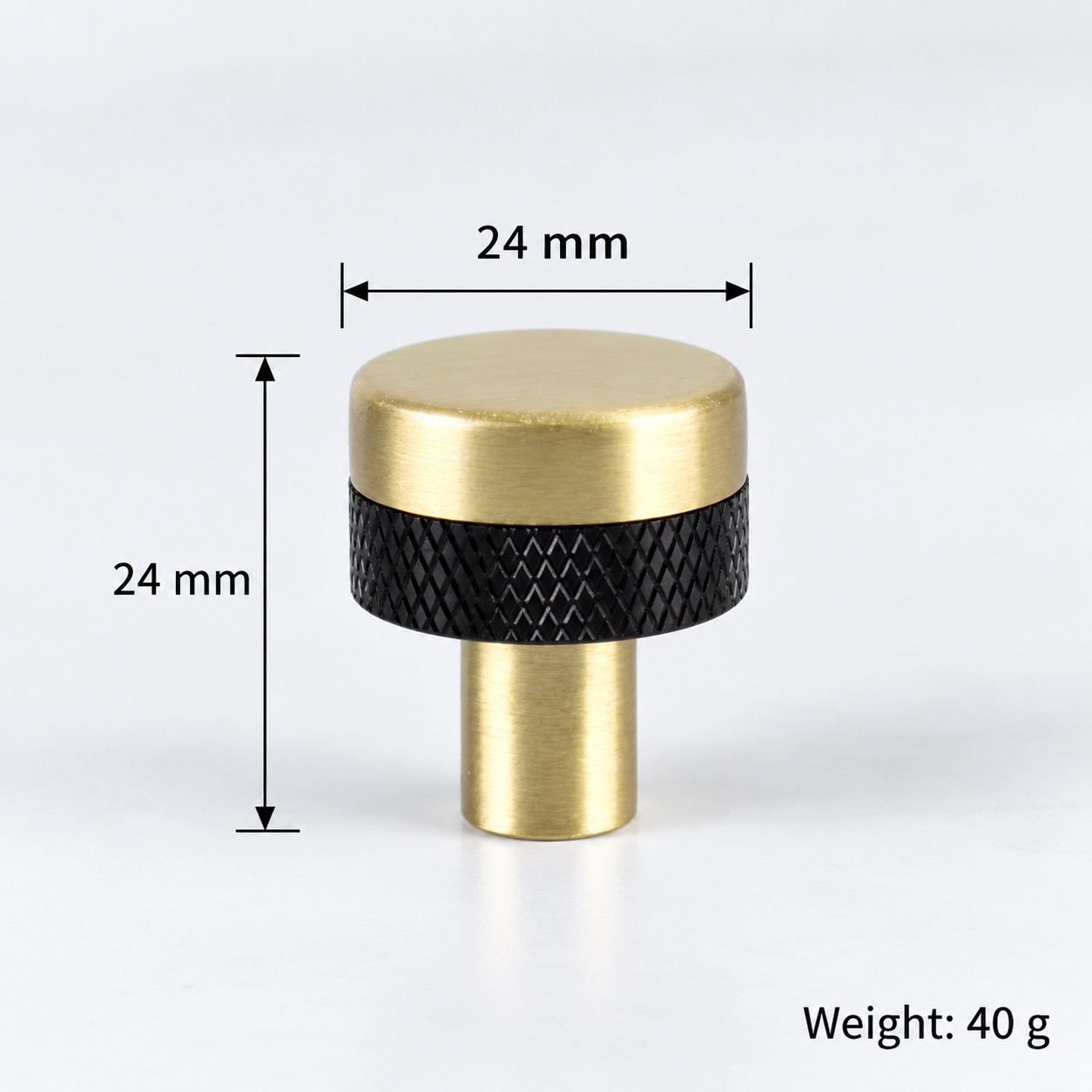 Modern Handles & Knobs T2633 in Solid brass for cabinets, wardrobes and furniture, product number T2633, T2633 - Black - 24mm