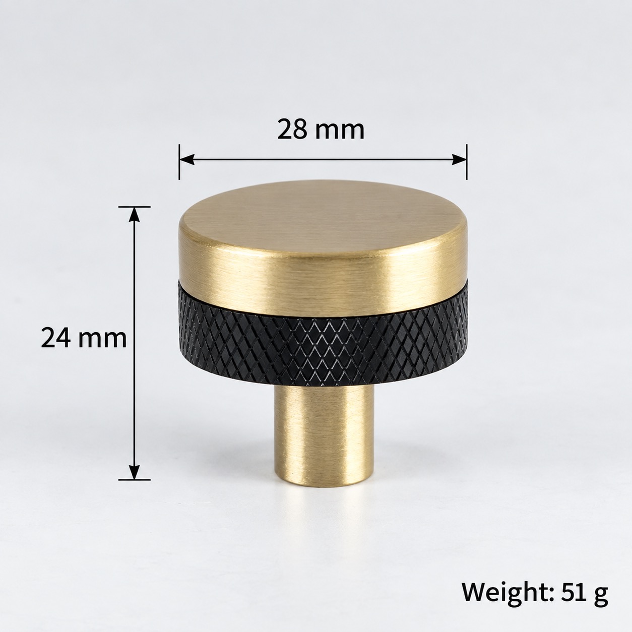 Modern Handles & Knobs T2633 in Solid brass for cabinets, wardrobes and furniture, product number T2633, T2633 - Black - 28mm