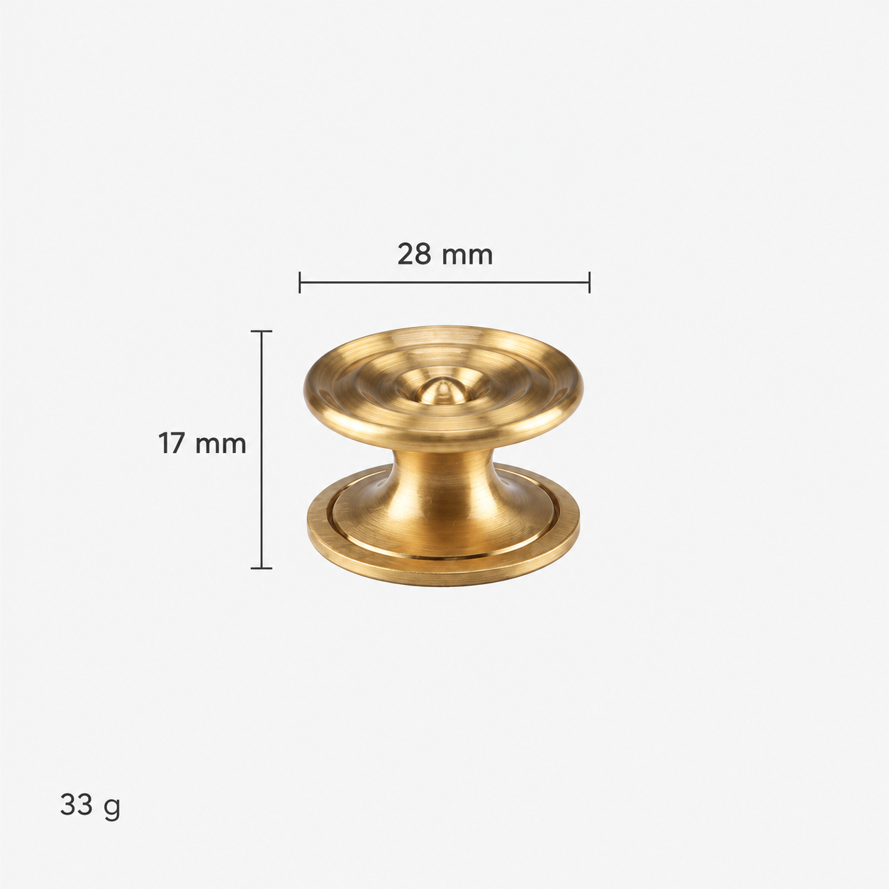 Modern Handles & Knobs T2635 in Solid brass for cabinets, wardrobes and furniture, product number T2635, T2635 - Spiral pattern - 28mm