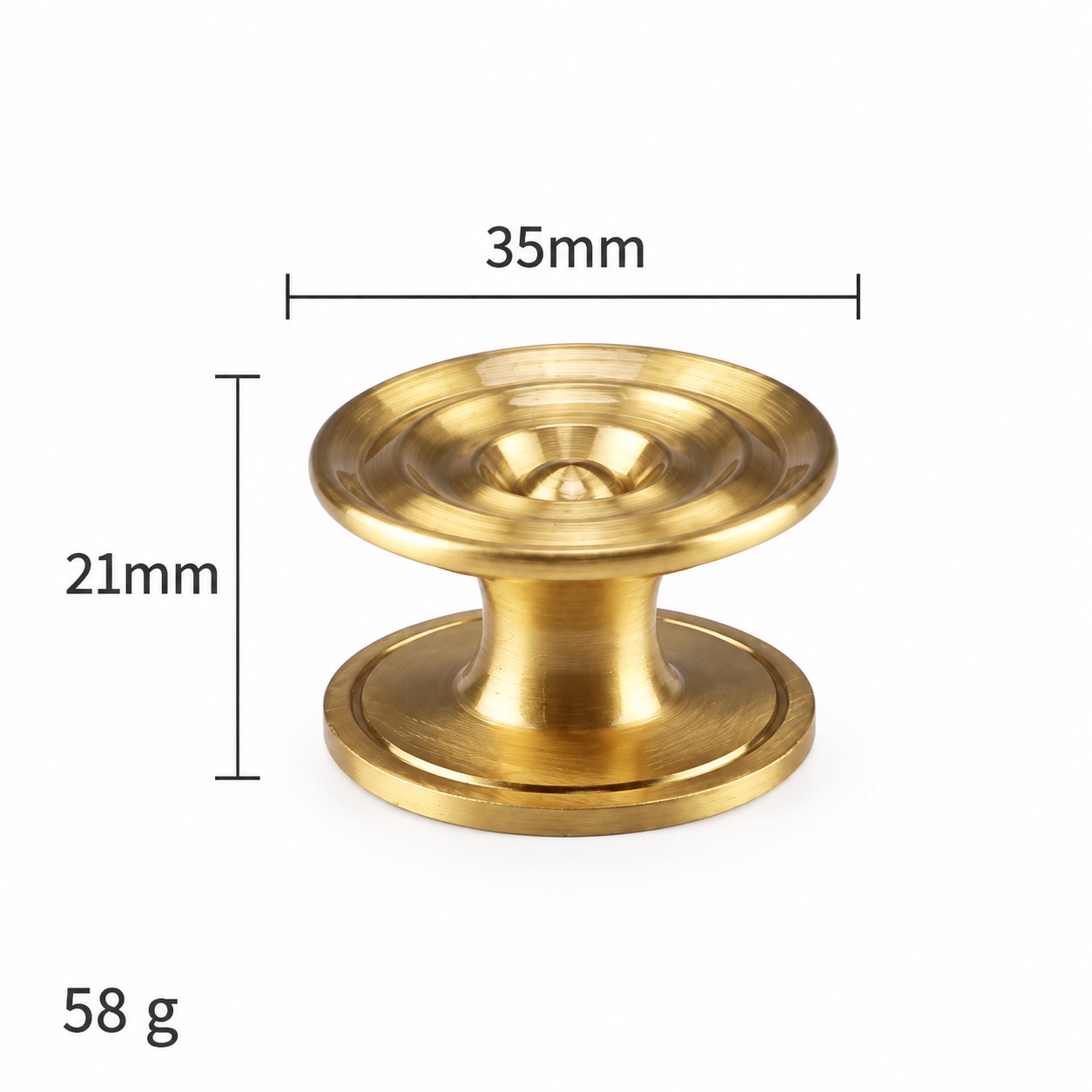 Modern Handles & Knobs T2635 in Solid brass for cabinets, wardrobes and furniture, product number T2635, T2635 - Spiral pattern - 35mm