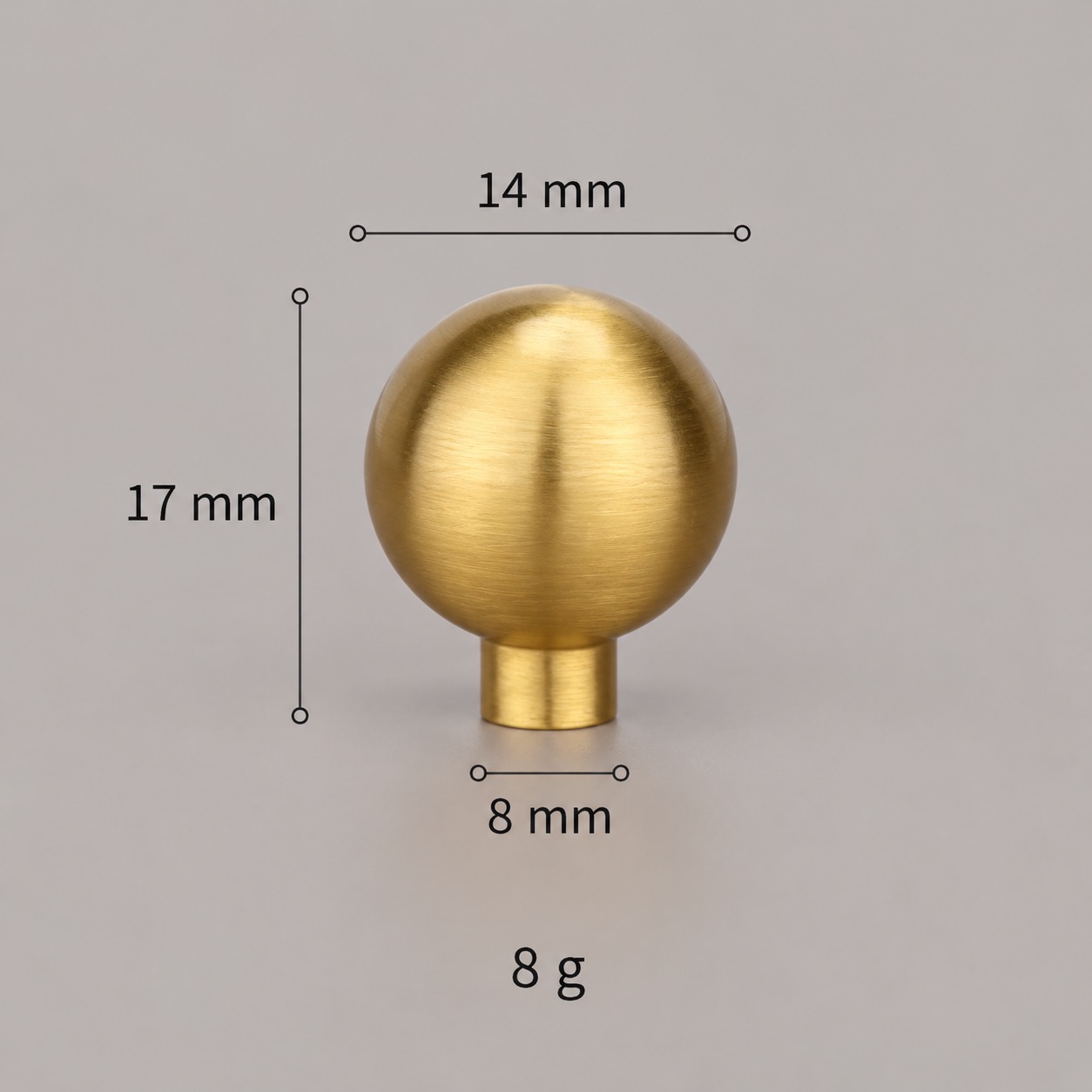 Modern Handles & Knobs T2640 in Solid brass for cabinets, wardrobes and furniture, product number T2640, T2640 - Matte - 14mm
