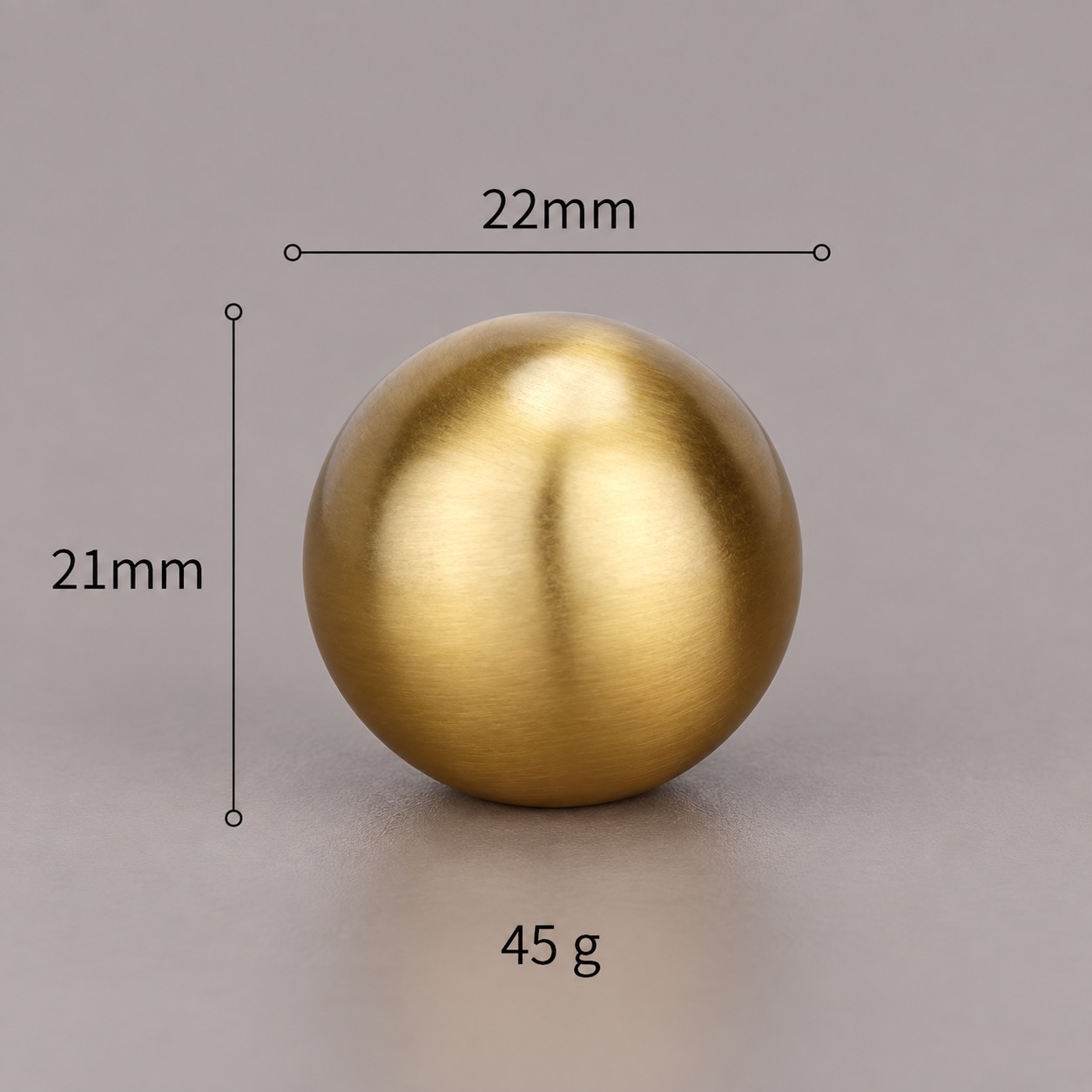 Modern Handles & Knobs T2641 in Solid brass for cabinets, wardrobes and furniture, product number T2641, T2640 - Matte - 22mm