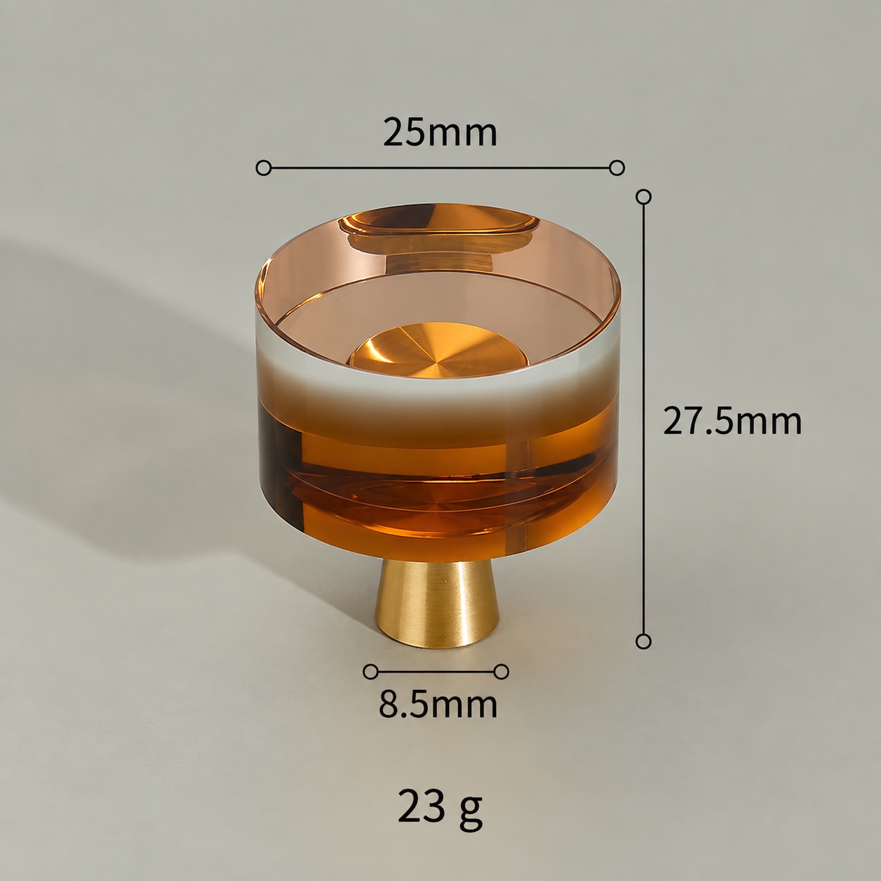 Modern Handles & Knobs T2643 in Solid brass for cabinets, wardrobes and furniture, product number T2643, T2643 - Brown - 25mm