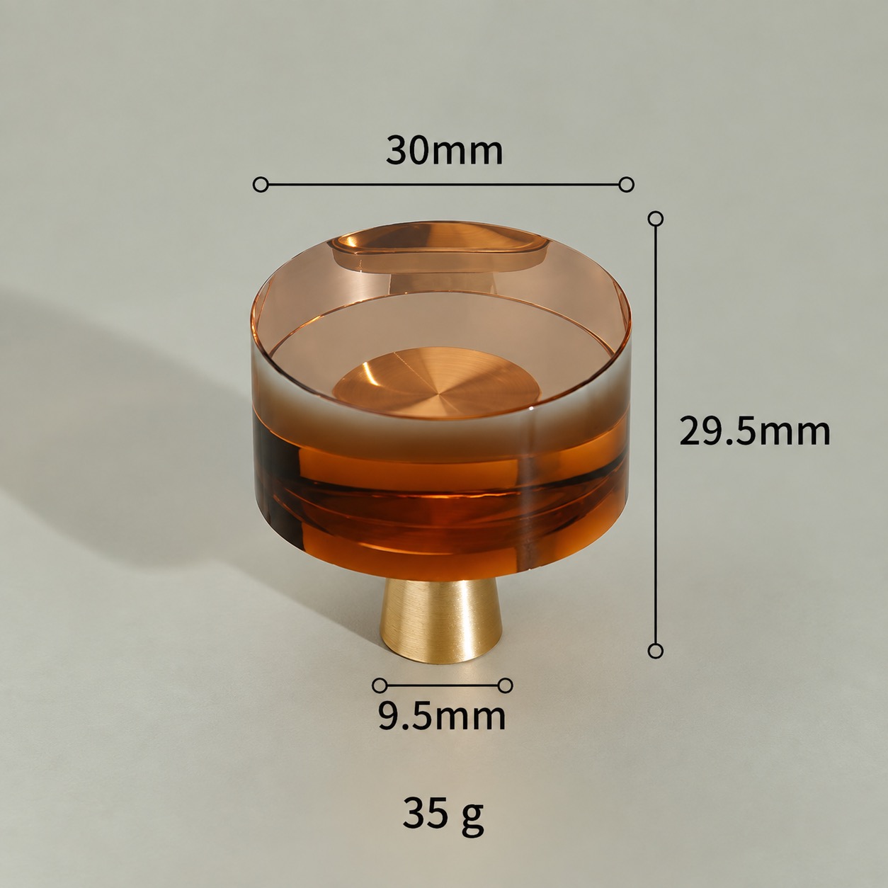 Modern Handles & Knobs T2643 in Solid brass for cabinets, wardrobes and furniture, product number T2643, T2643 - Brown - 30mm