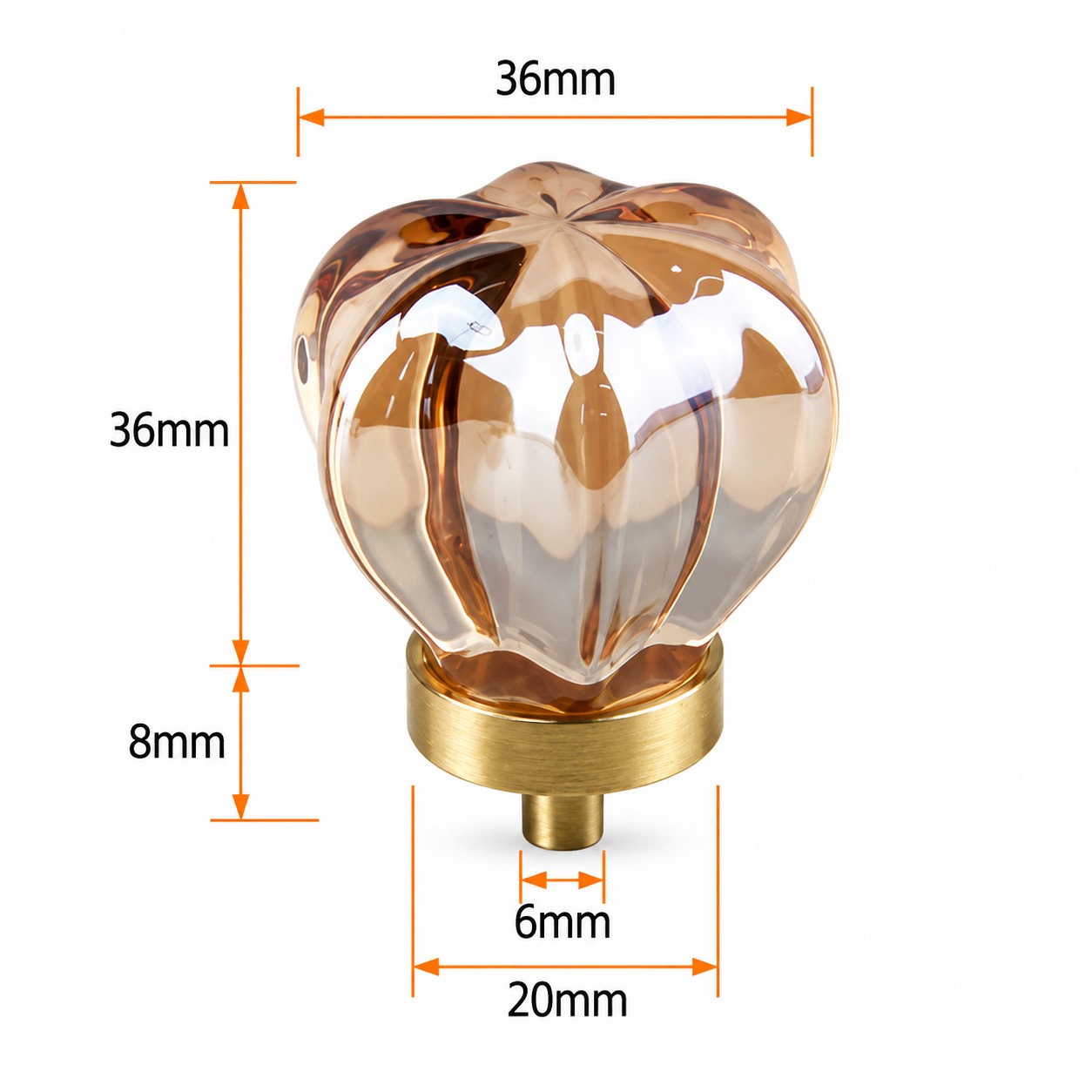 Modern Handles & Knobs T2655 in Solid brass for cabinets, wardrobes and furniture, product number T2655, T2655 - Champagne crown