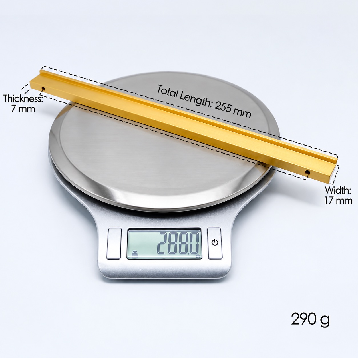 Modern Handles & Knobs T2920 in Solid brass for cabinets, wardrobes and furniture, product number T2920, T2920 - Matte - 255mm