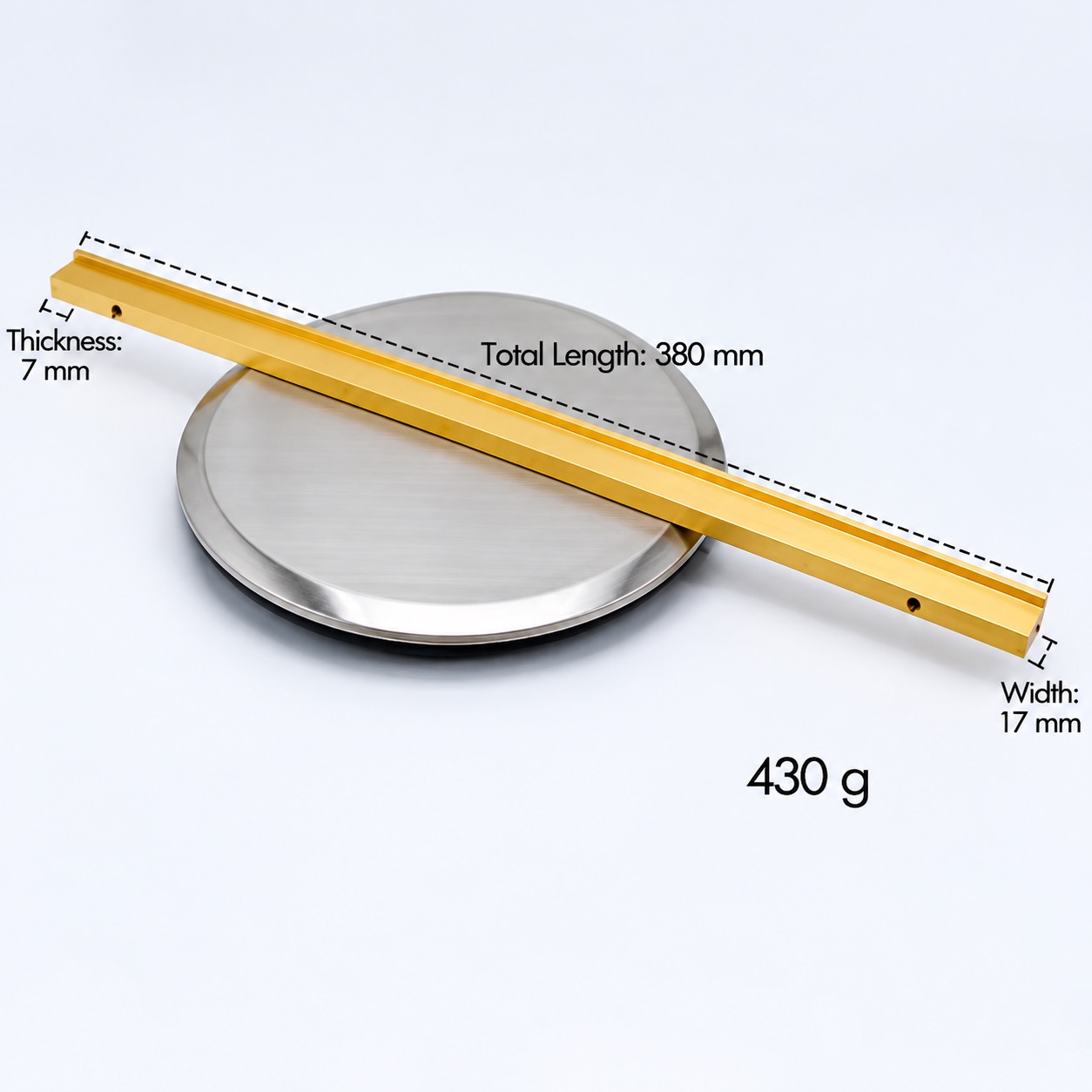Modern Handles & Knobs T2920 in Solid brass for cabinets, wardrobes and furniture, product number T2920, T2920 - Matte - 380mm