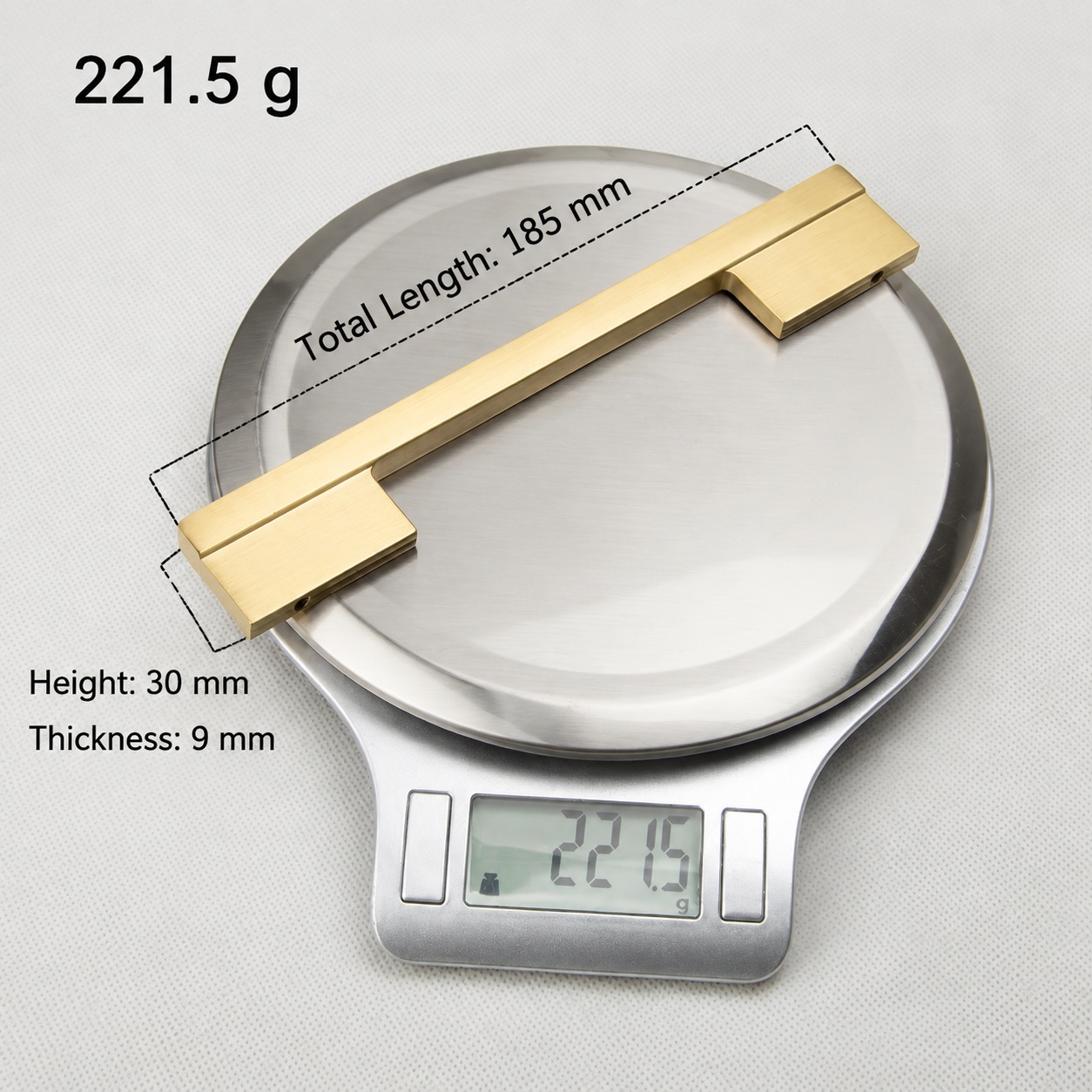 Modern Handles & Knobs T2921 in Solid brass for cabinets, wardrobes and furniture, product number T2921, T2921 - Matte - 185mm