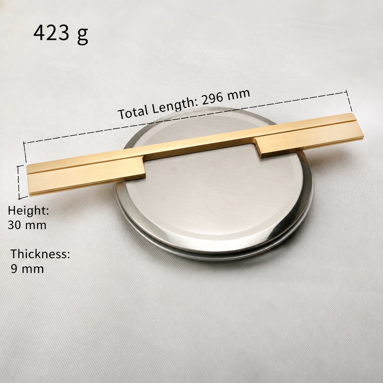 Modern Handles & Knobs T2921 in Solid brass for cabinets, wardrobes and furniture, product number T2921, T2921 - Matte - 296mm