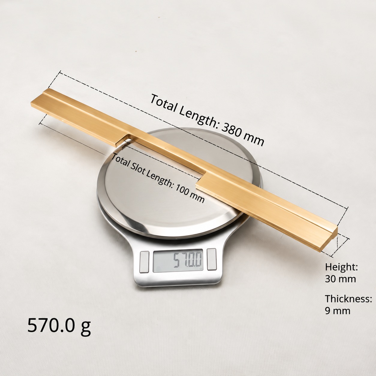 Modern Handles & Knobs T2921 in Solid brass for cabinets, wardrobes and furniture, product number T2921, T2921 - Matte - 380mm