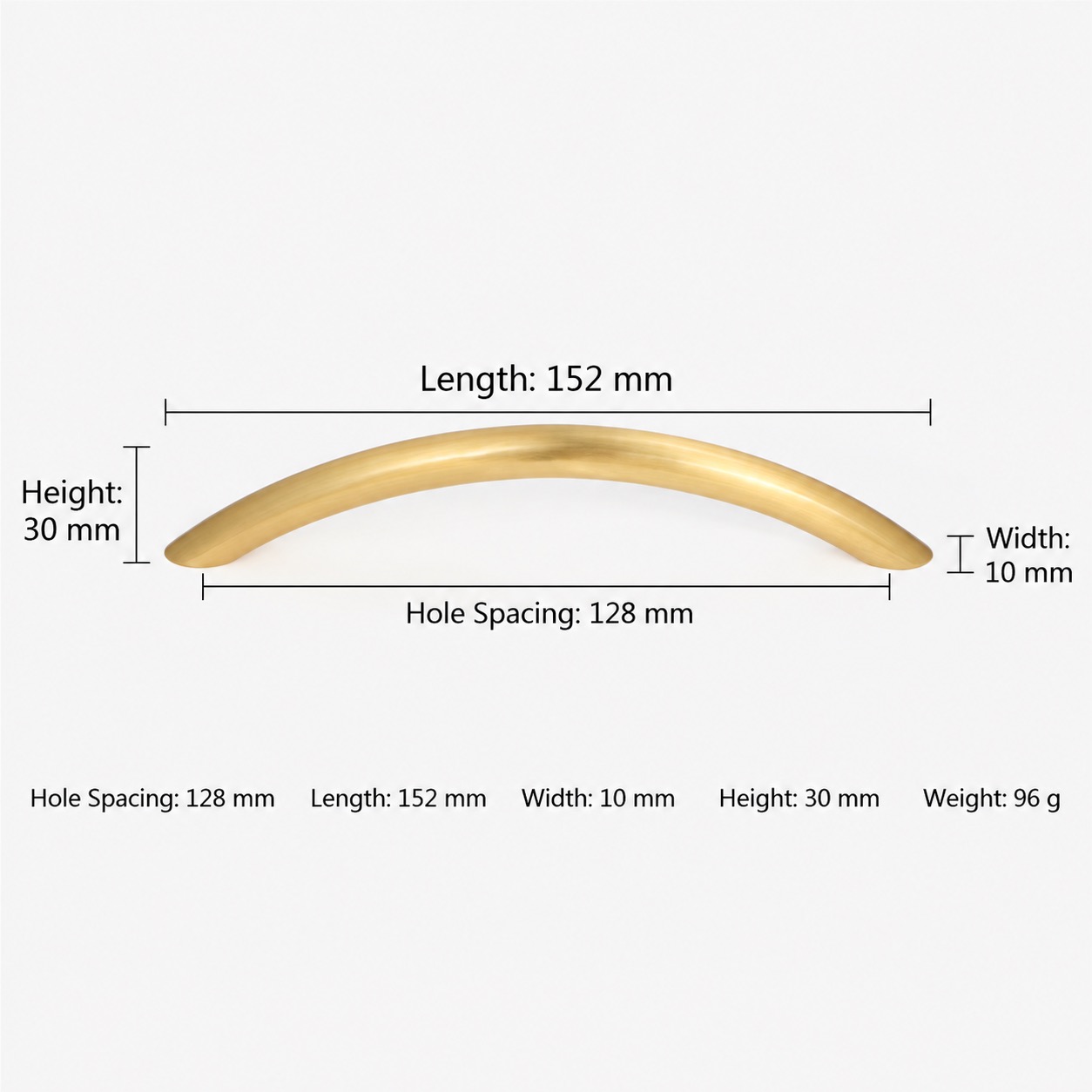 Modern Handles & Knobs T2929 in Solid brass for cabinets, wardrobes and furniture, product number T2929, T2929 - Matte - 152mm