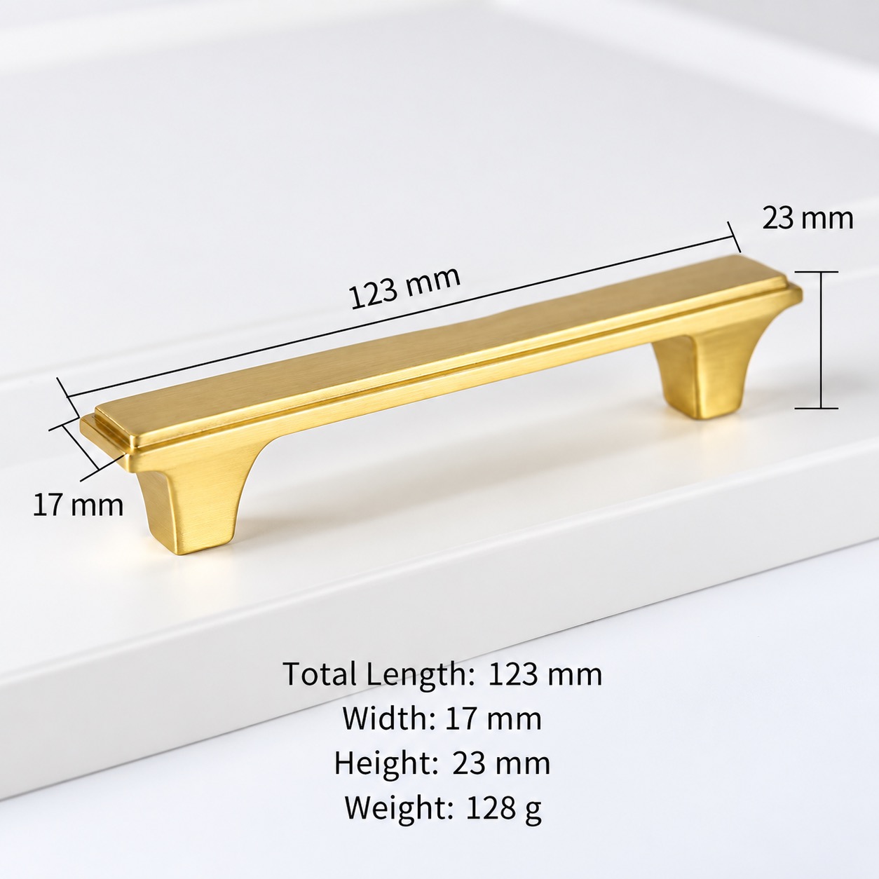 Modern Handles & Knobs T2932 in Solid brass for cabinets, wardrobes and furniture, product number T2932, T2932 - Matte - 123mm
