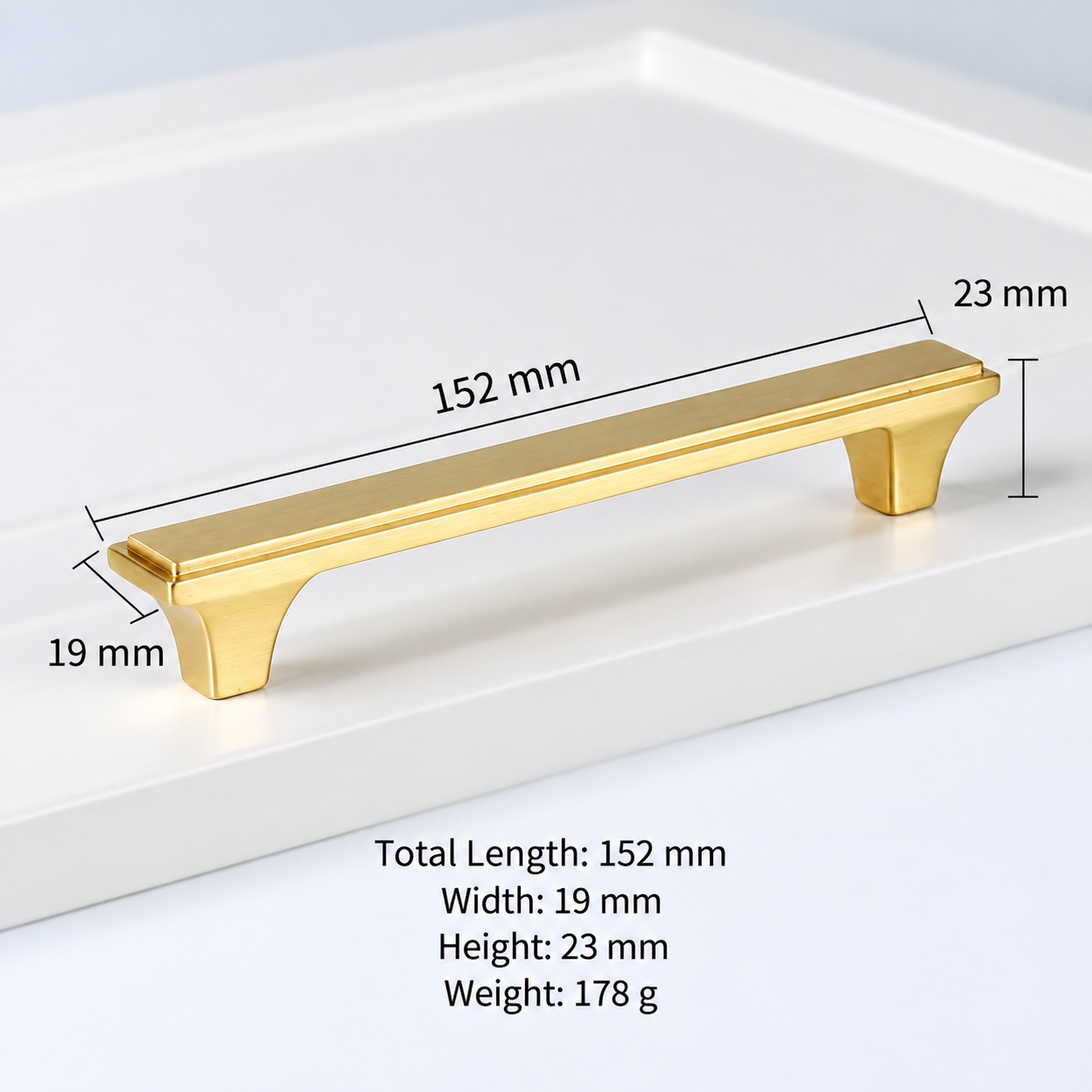 Modern Handles & Knobs T2932 in Solid brass for cabinets, wardrobes and furniture, product number T2932, T2932 - Matte - 152mm