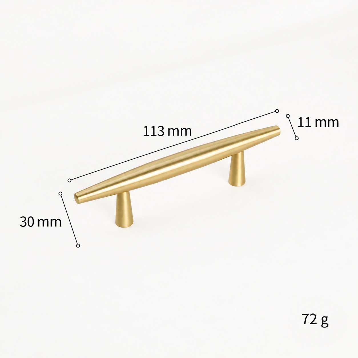 Modern Handles & Knobs T2936 in Solid brass for cabinets, wardrobes and furniture, product number T2936, T2936 - Matte - 113mm