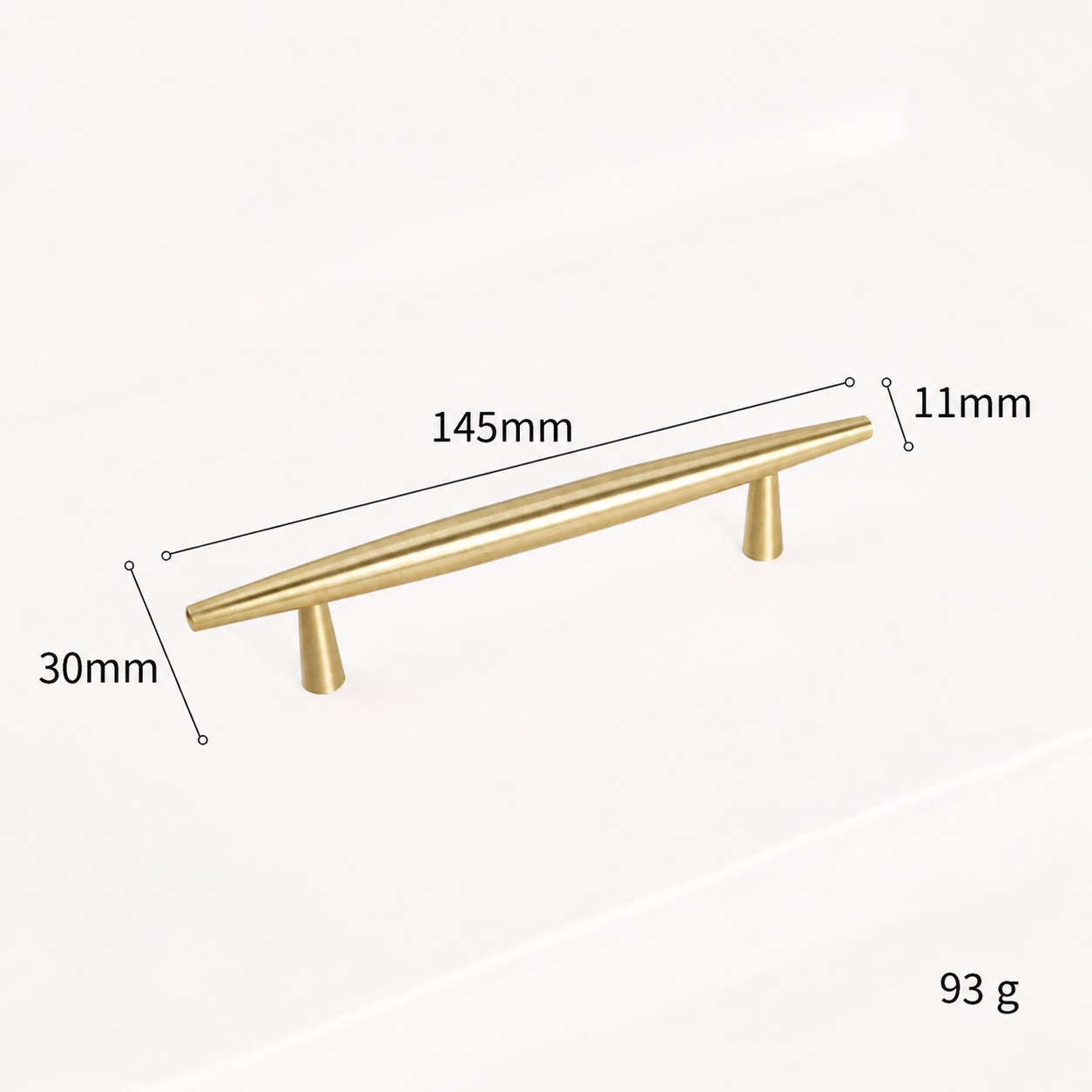 Modern Handles & Knobs T2936 in Solid brass for cabinets, wardrobes and furniture, product number T2936, T2936 - Matte - 145mm