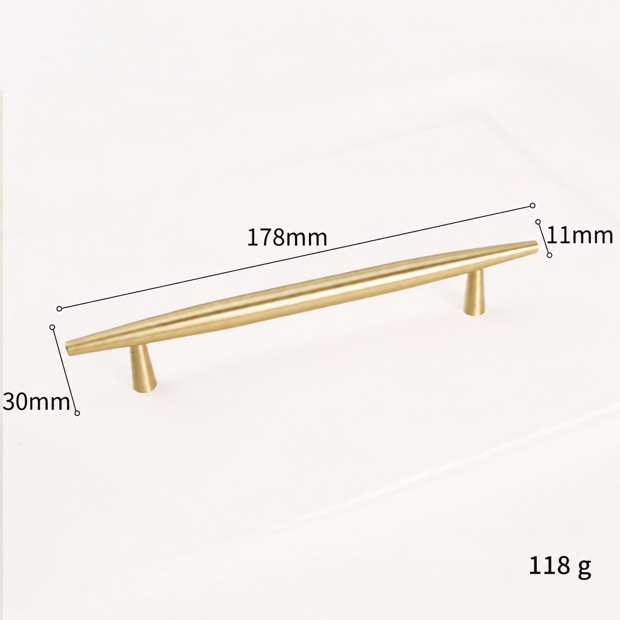 Modern Handles & Knobs T2936 in Solid brass for cabinets, wardrobes and furniture, product number T2936, T2936 - Matte - 178mm
