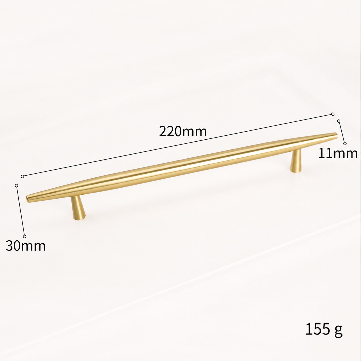 Modern Handles & Knobs T2936 in Solid brass for cabinets, wardrobes and furniture, product number T2936, T2936 - Matte - 220mm