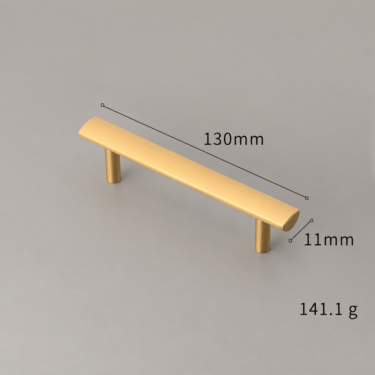 Modern Handles & Knobs T2937 in Solid brass for cabinets, wardrobes and furniture, product number T2937, T2937 - Matte - 130mm