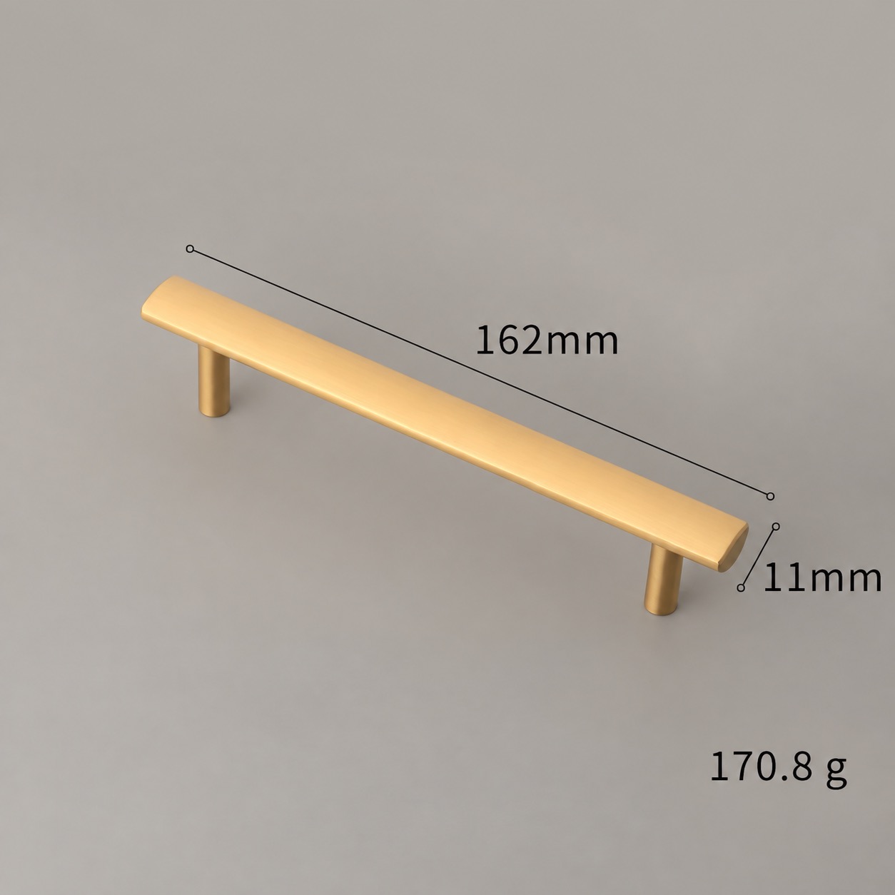 Modern Handles & Knobs T2937 in Solid brass for cabinets, wardrobes and furniture, product number T2937, T2937 - Matte - 162mm