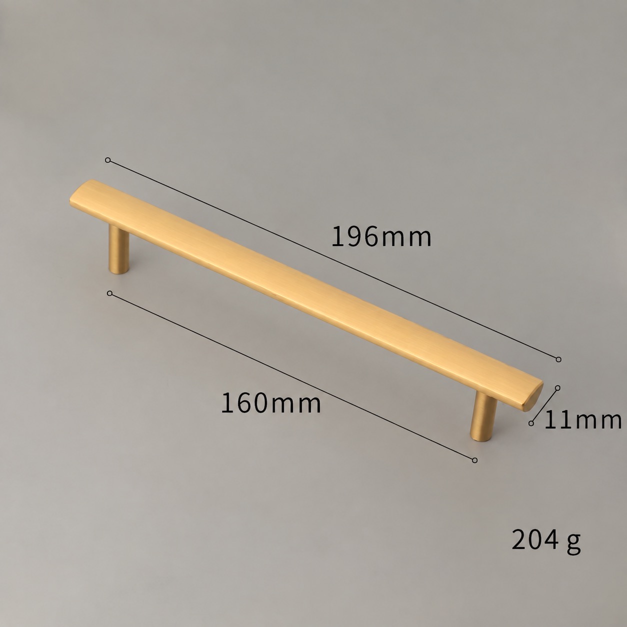 Modern Handles & Knobs T2937 in Solid brass for cabinets, wardrobes and furniture, product number T2937, T2937 - Matte - 196mm