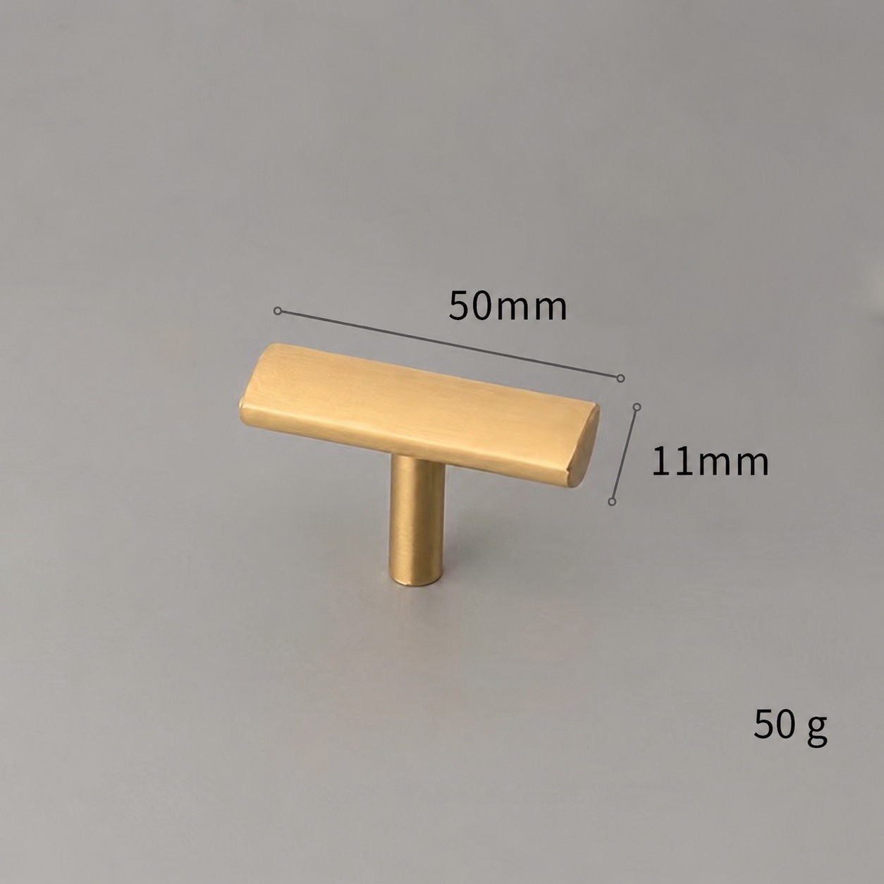 Modern Handles & Knobs T2937 in Solid brass for cabinets, wardrobes and furniture, product number T2937, T2937 - Matte - 50mm