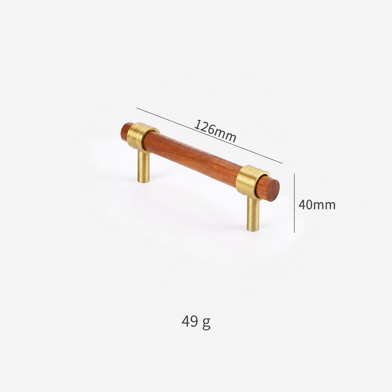 Modern Handles & Knobs T2940 in Solid brass for cabinets, wardrobes and furniture, product number T2940, T2940 - Matte Rosewood - 126mm