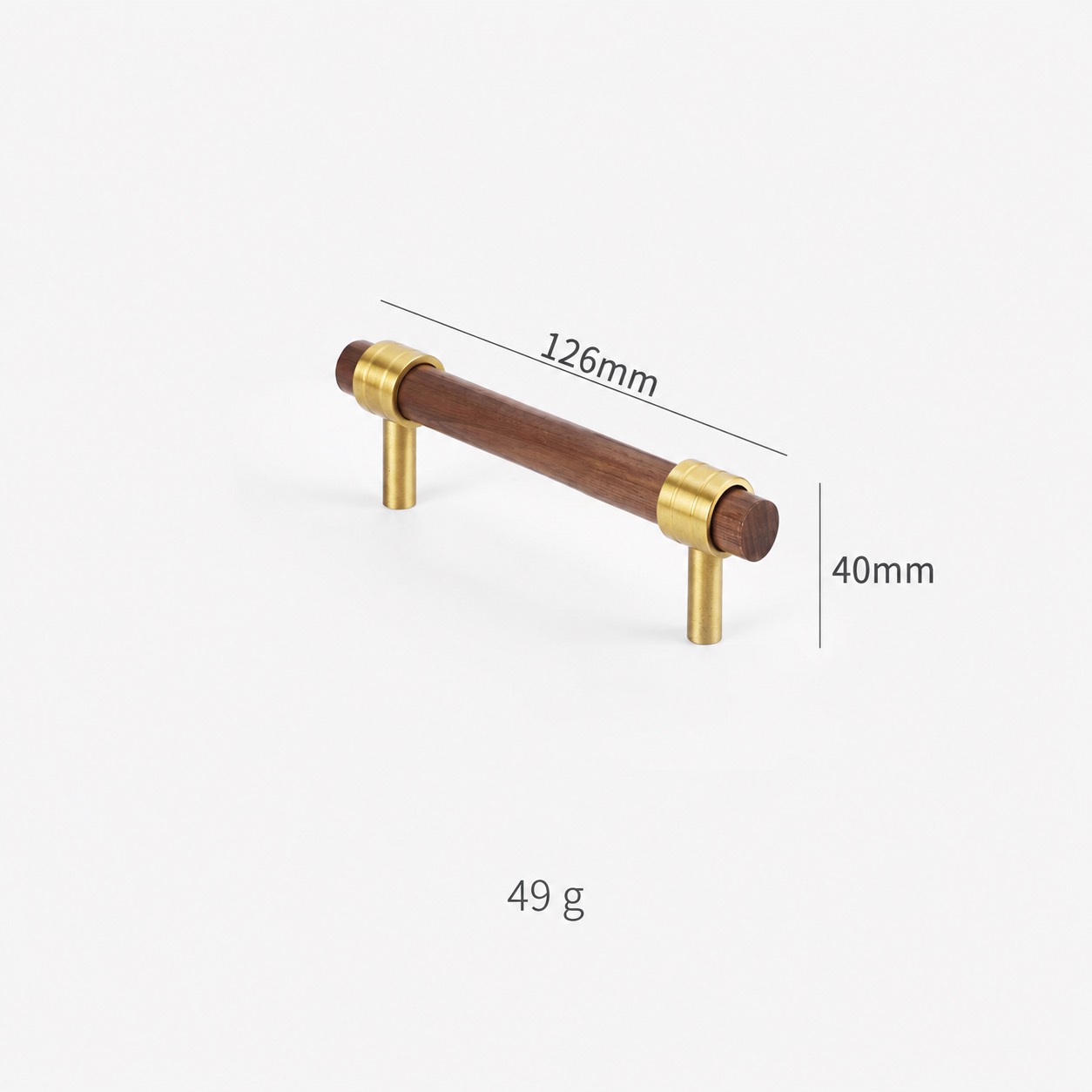Modern Handles & Knobs T2940 in Solid brass for cabinets, wardrobes and furniture, product number T2940, T2940 - Matte Black walnut - 126mm