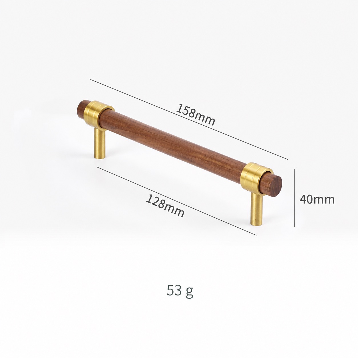 Modern Handles & Knobs T2940 in Solid brass for cabinets, wardrobes and furniture, product number T2940, T2940 - Matte Black walnut - 158mm