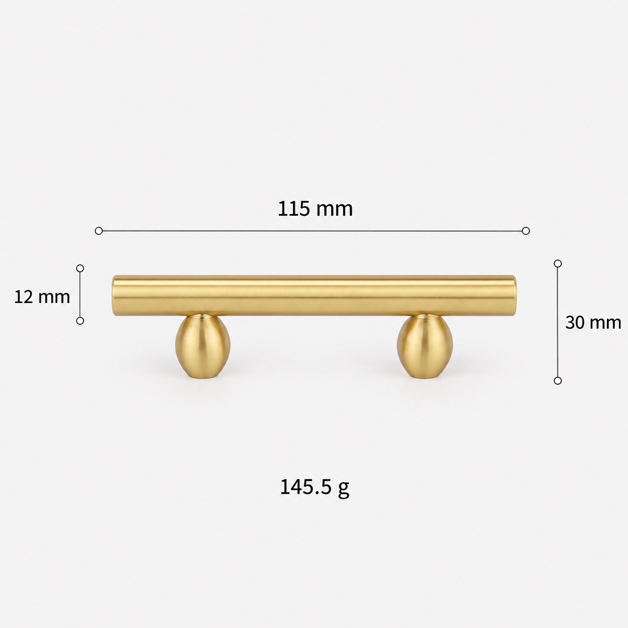 Modern Handles & Knobs T2941 in Solid brass for cabinets, wardrobes and furniture, product number T2941, T2941 - Matte - 115mm