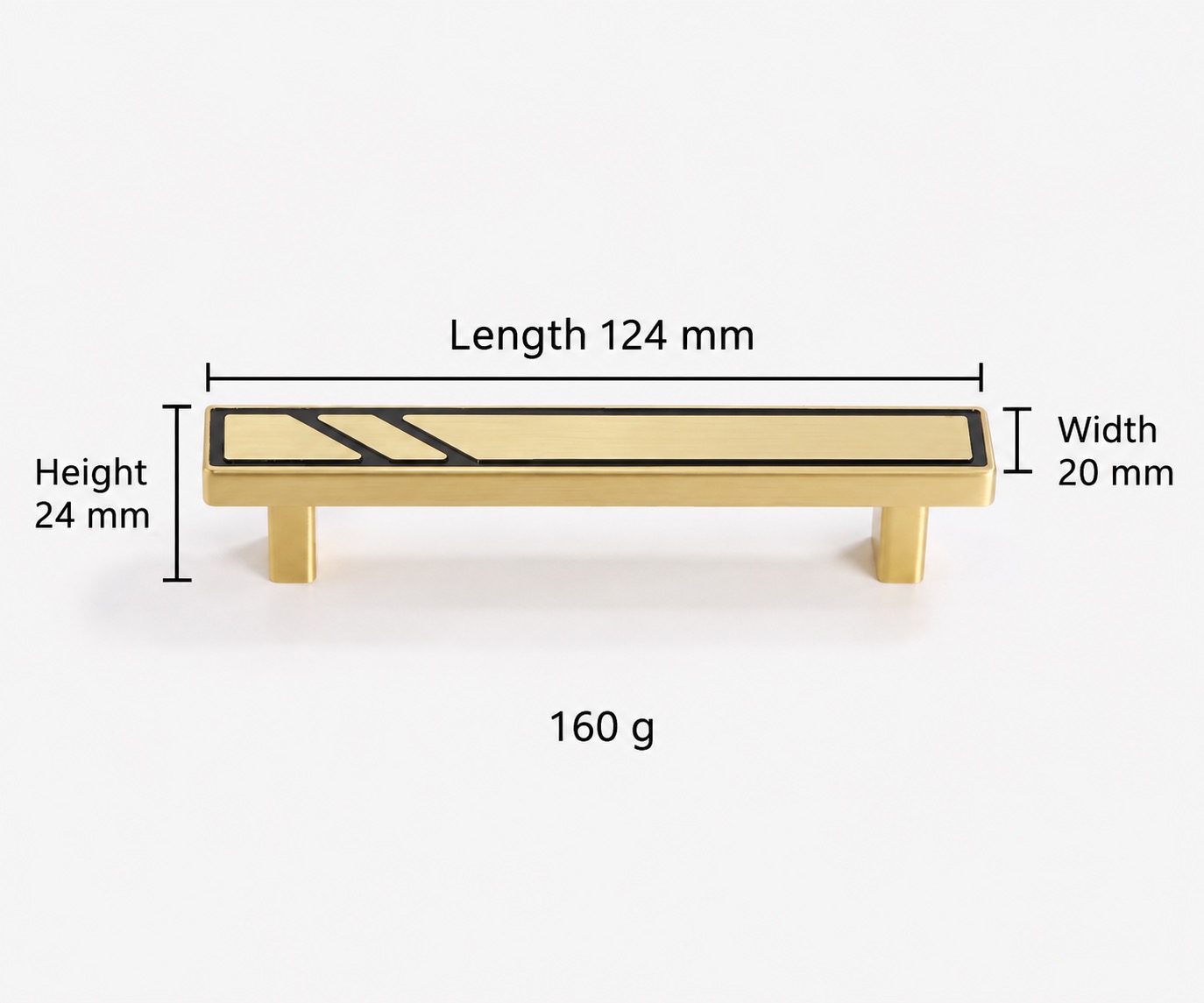 Modern Handles & Knobs T2943 in Solid brass for cabinets, wardrobes and furniture, product number T2943, T2943 - Matte - 124mm