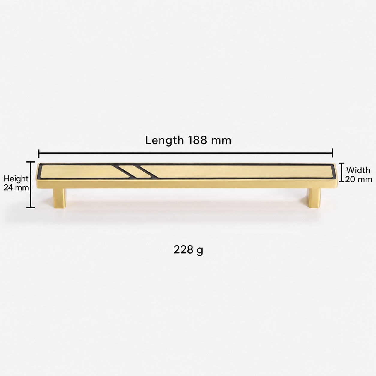 Modern Handles & Knobs T2943 in Solid brass for cabinets, wardrobes and furniture, product number T2943, T2943 - Matte - 188mm