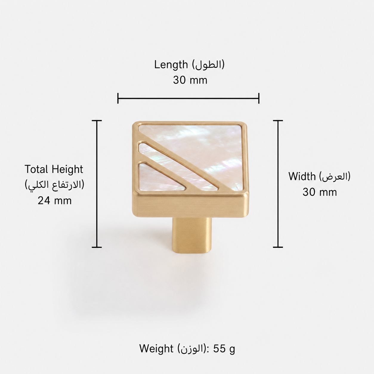 Modern Handles & Knobs T2945 in Solid brass for cabinets, wardrobes and furniture, product number T2945, T2945 - White - 30mm