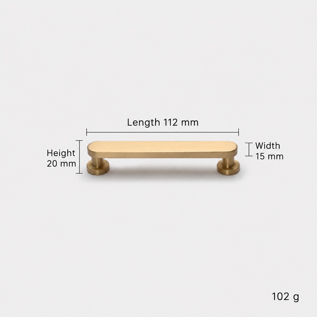 Modern Handles & Knobs T2948 in Solid brass for cabinets, wardrobes and furniture, product number T2948, T2948 - Matte - 112mm